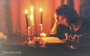 Studying by candlelight at the cottage v2