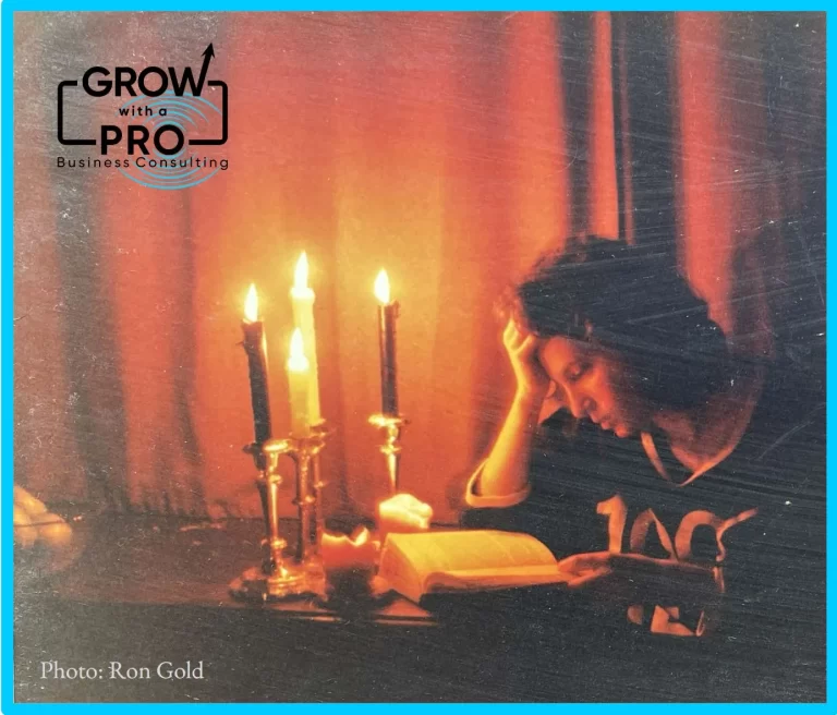 Studying by candlelight at the cotttage