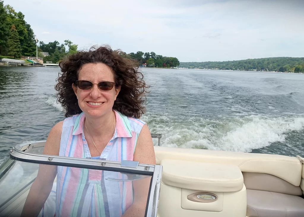 Photo of me driving boat