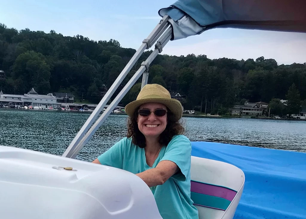 Shanti Gold on her boat